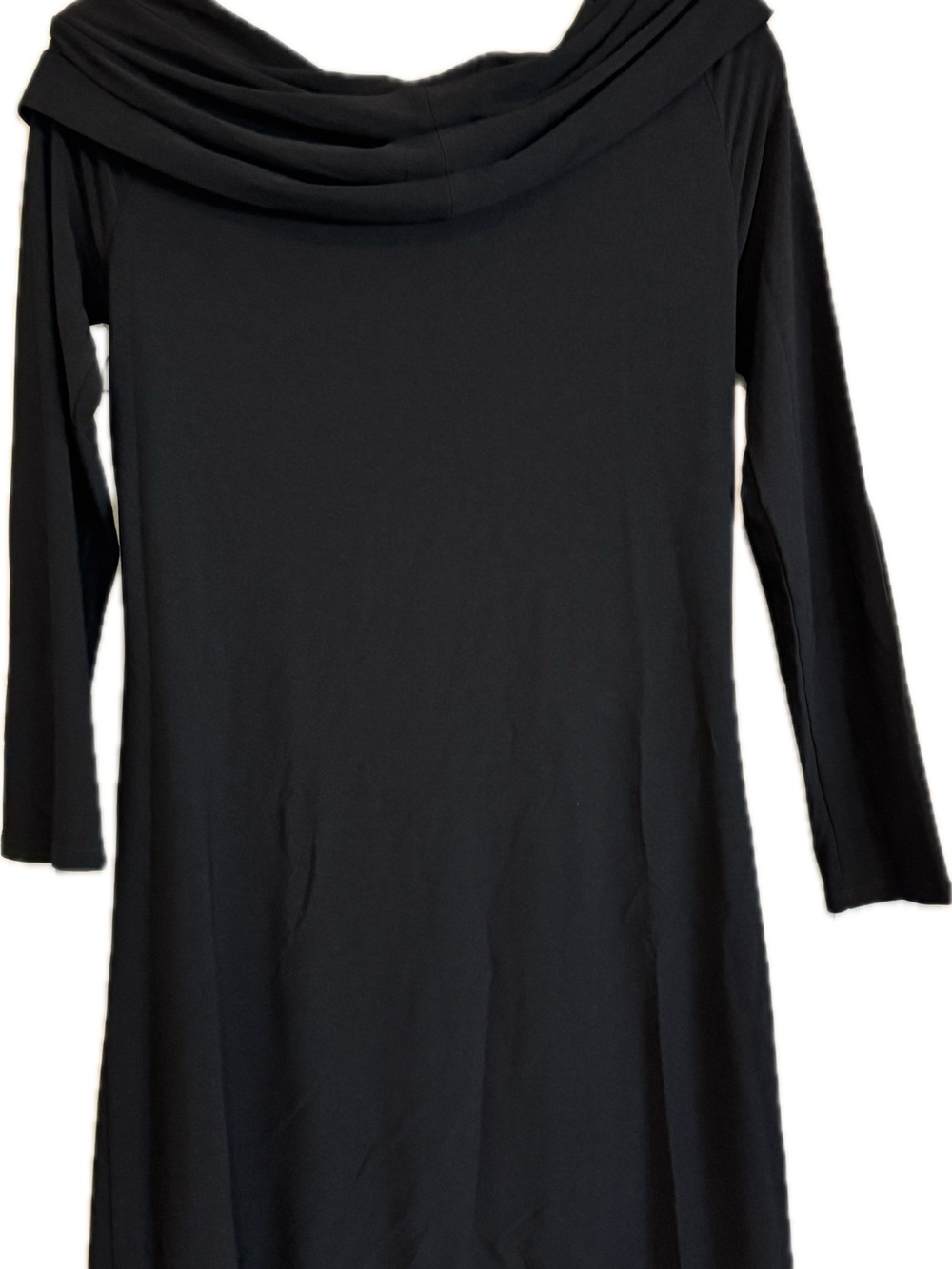 White House Black Market Black Draped Off-Shoulder Long Sleeve Dress